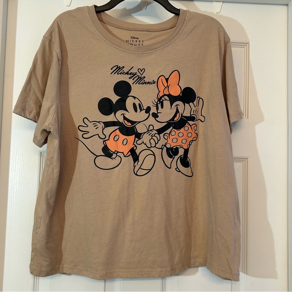 Disney Mickey & Minnie Women’s Tan T-Shirt Size 2X